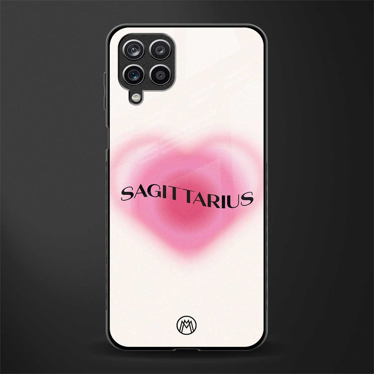 sagittarius minimalistic glass case for samsung galaxy m12 image