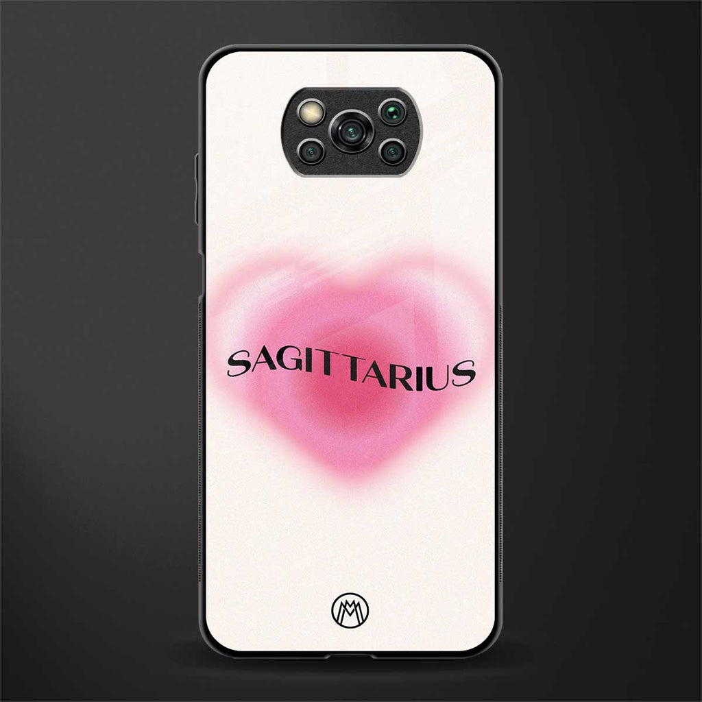 sagittarius minimalistic glass case for poco x3 image