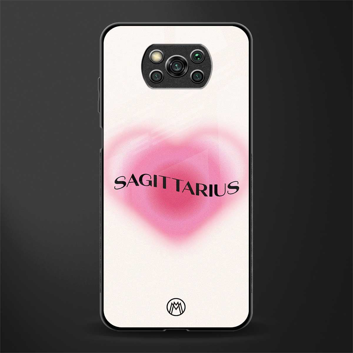 sagittarius minimalistic glass case for poco x3 image