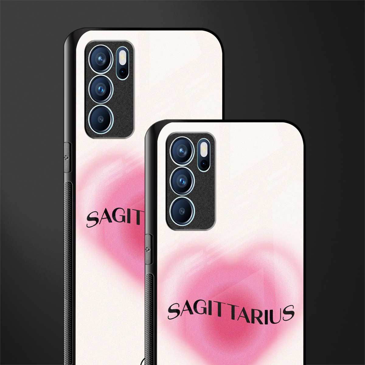 sagittarius minimalistic glass case for oppo reno6 5g image-2