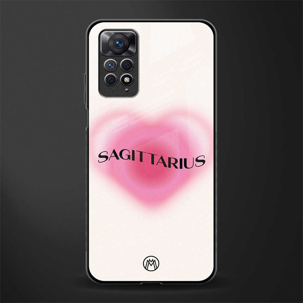 sagittarius minimalistic back phone cover | glass case for redmi note 11 pro plus 4g/5g