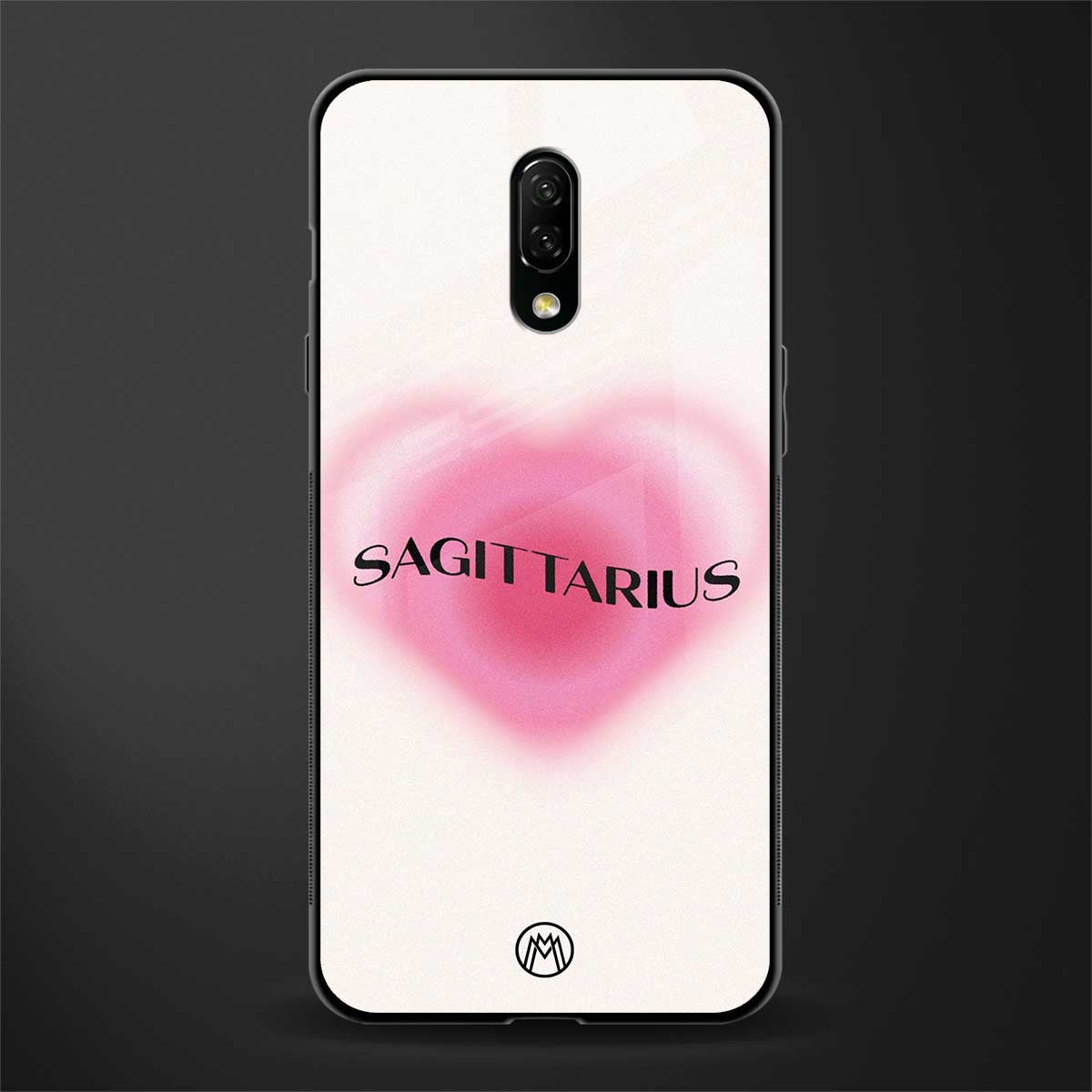 sagittarius minimalistic glass case for oneplus 7 image