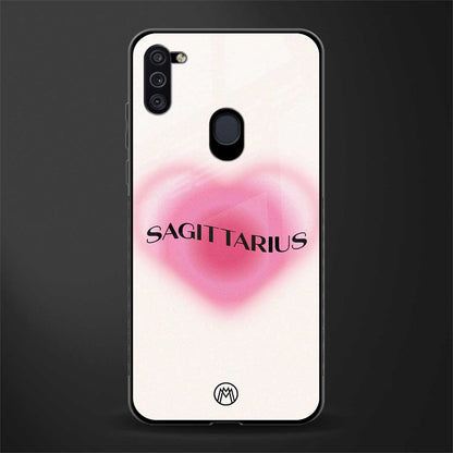 sagittarius minimalistic glass case for samsung galaxy m11 image