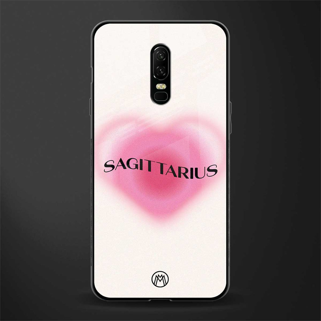 sagittarius minimalistic glass case for oneplus 6 image