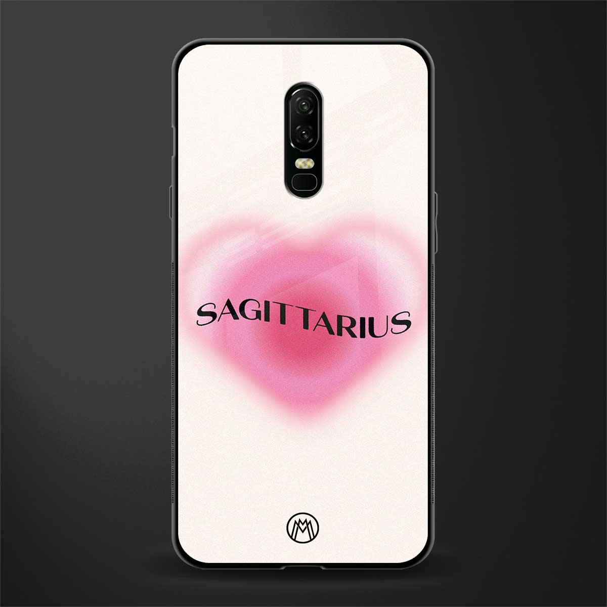 sagittarius minimalistic glass case for oneplus 6 image