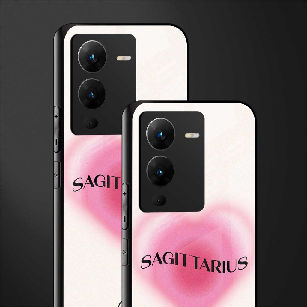 sagittarius minimalistic back phone cover | glass case for vivo v25 pro 5g