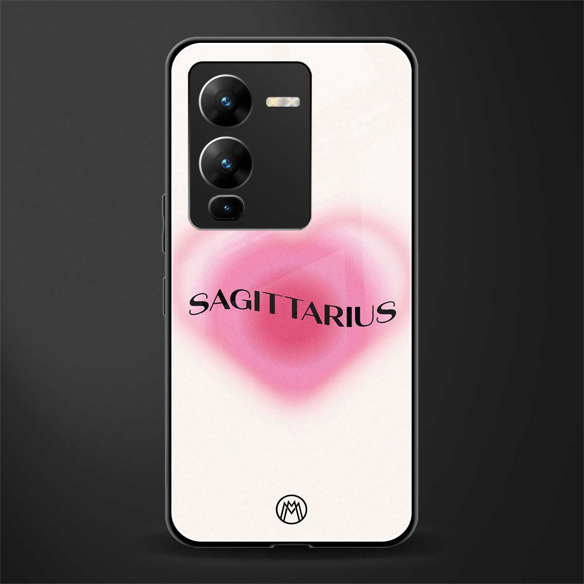sagittarius minimalistic back phone cover | glass case for vivo v25 pro 5g
