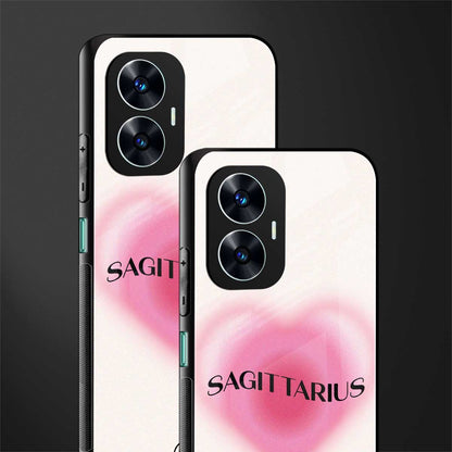 sagittarius minimalistic back phone cover | glass case for realme c55