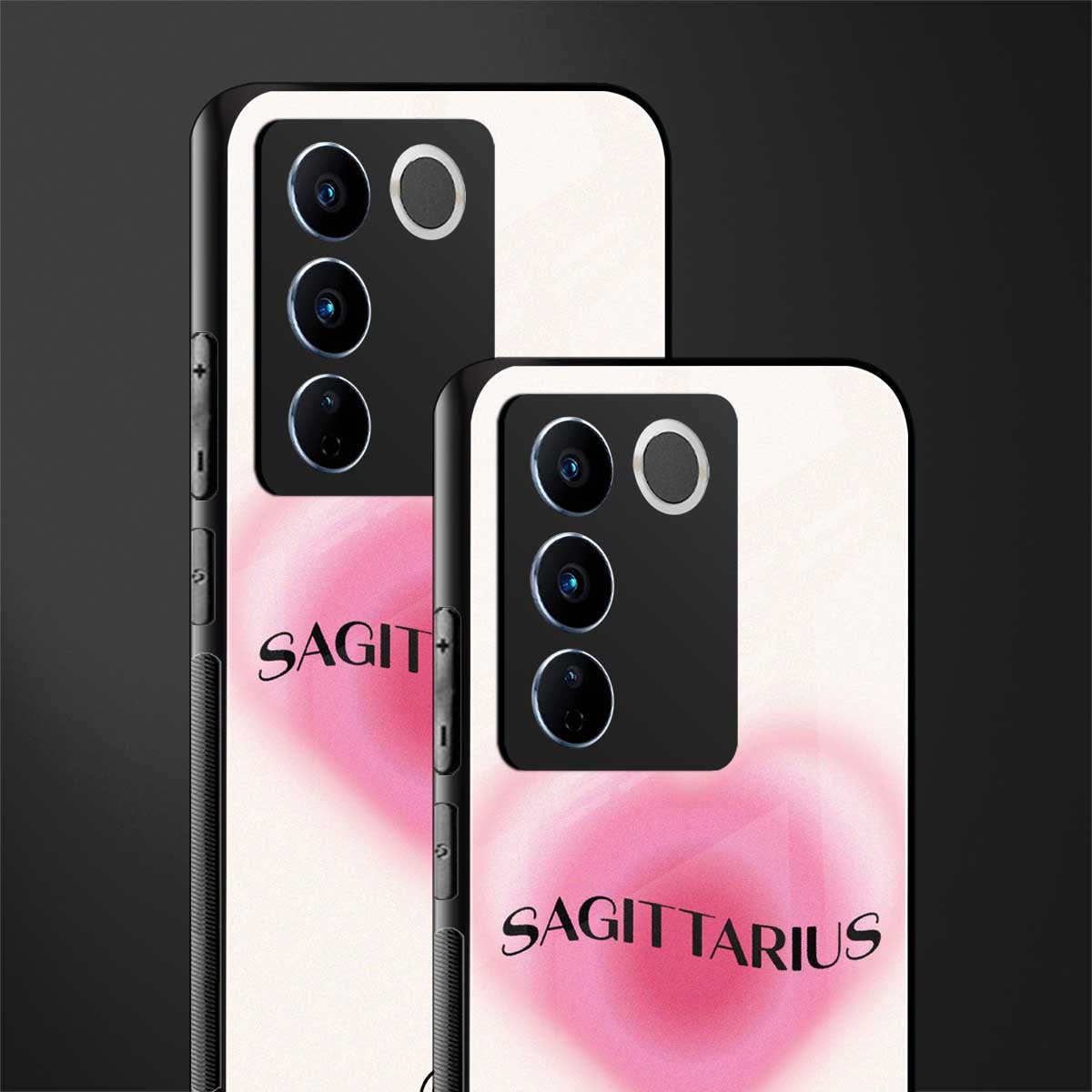 sagittarius minimalistic back phone cover | glass case for vivo v27 pro 5g