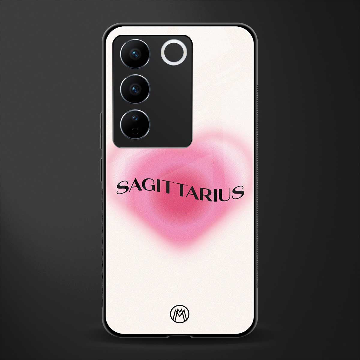 sagittarius minimalistic back phone cover | glass case for vivo v27 pro 5g