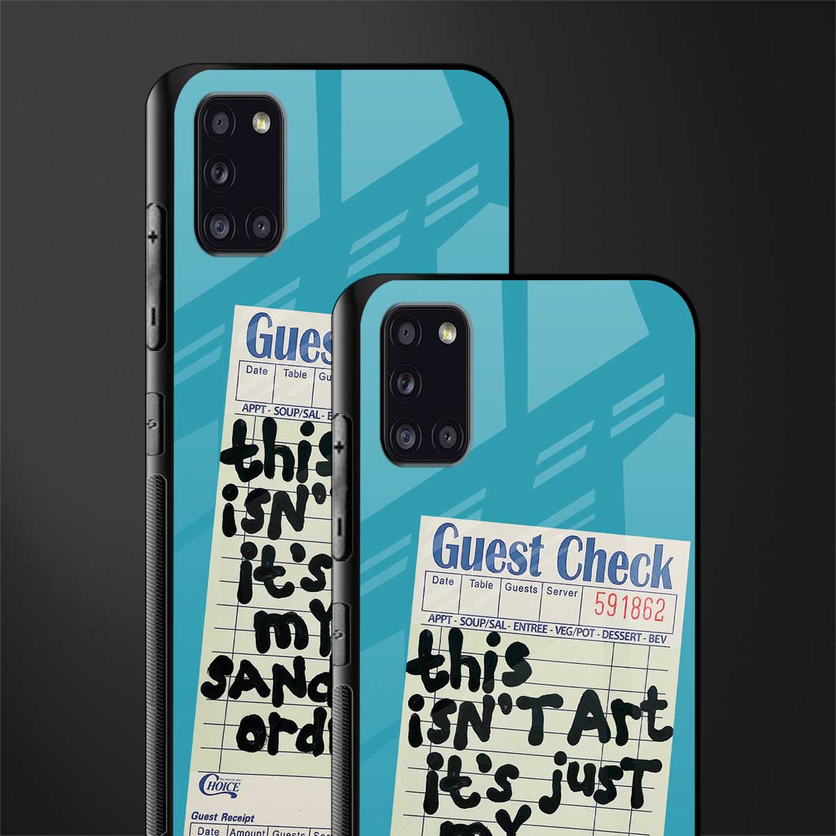 sandwich order glass case for samsung galaxy a31 image-2