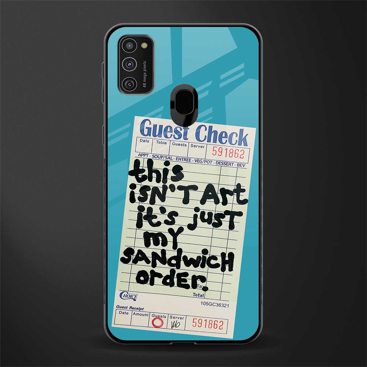 sandwich order glass case for samsung galaxy m30s image