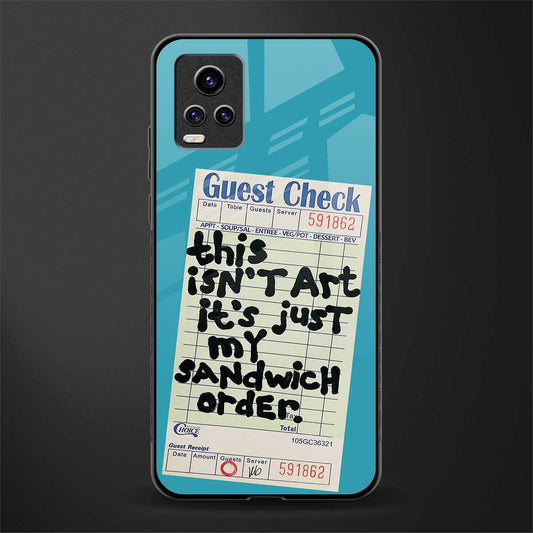 sandwich order back phone cover | glass case for vivo y73