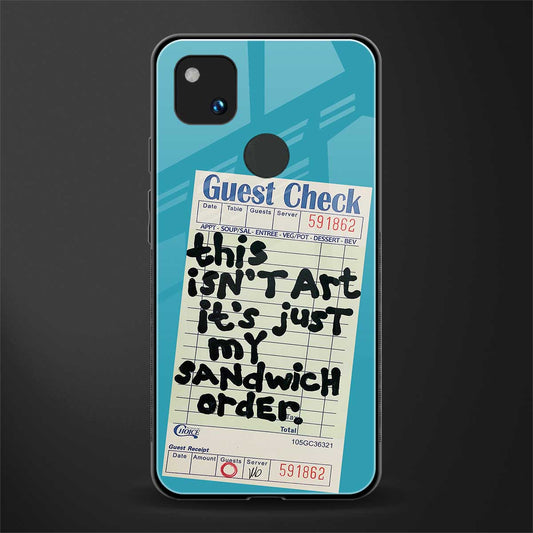 sandwich order back phone cover | glass case for google pixel 4a 4g