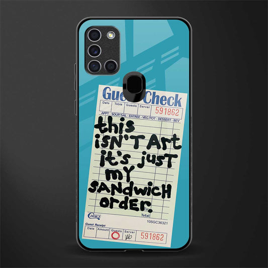 sandwich order glass case for samsung galaxy a21s image