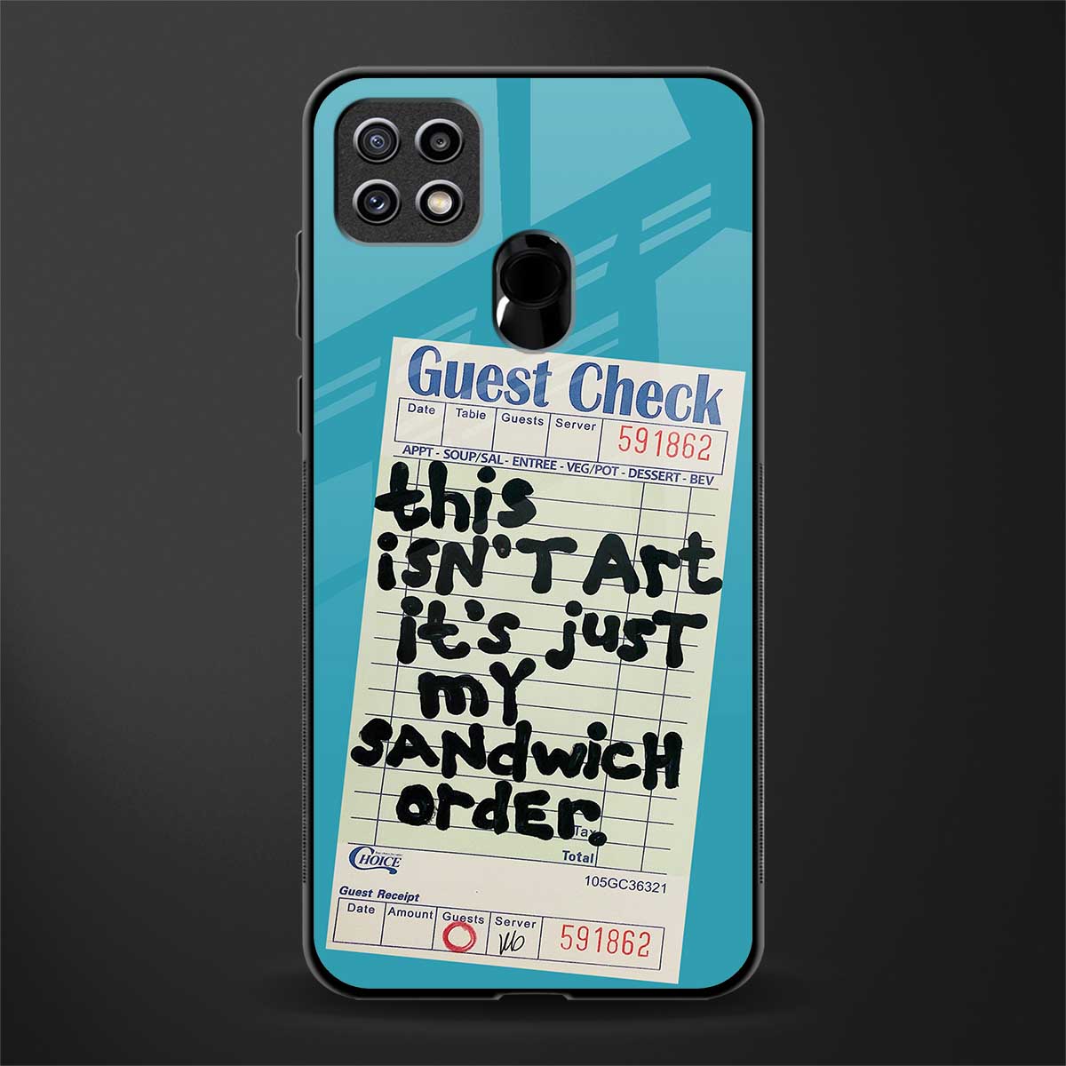 sandwich order glass case for oppo a15 image