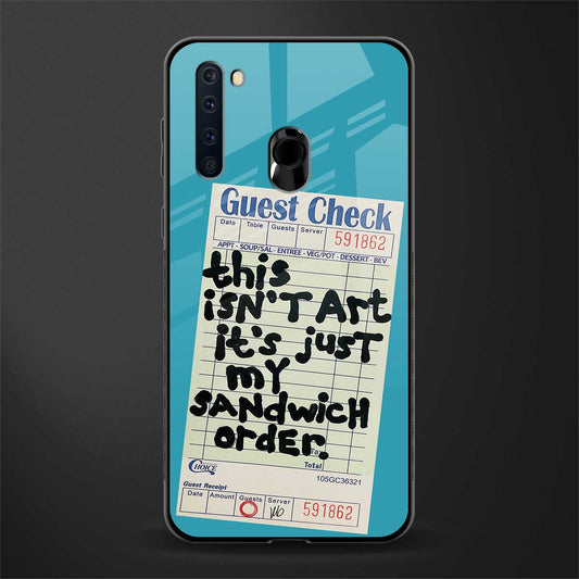 sandwich order glass case for samsung a21 image