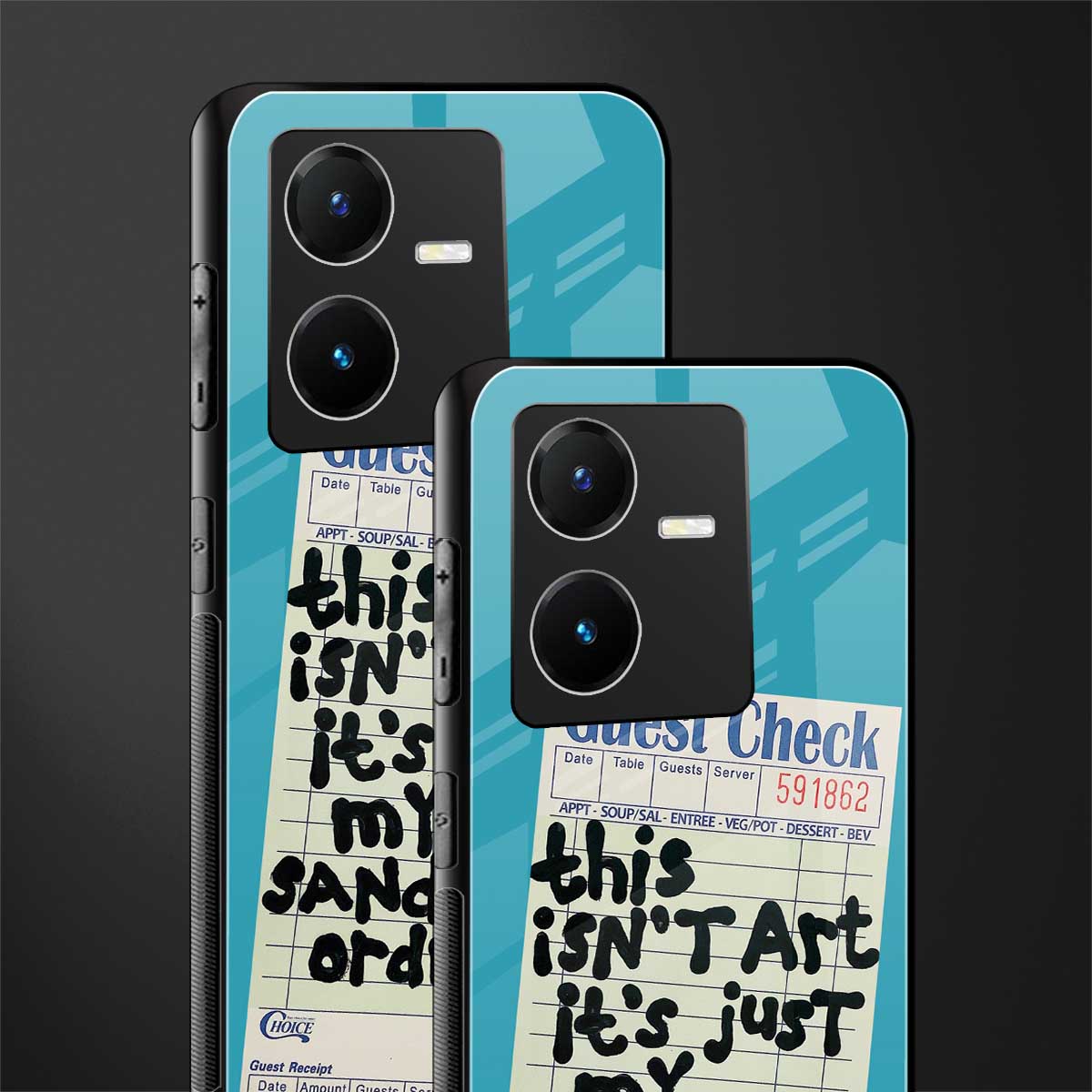 sandwich order back phone cover | glass case for vivo y22