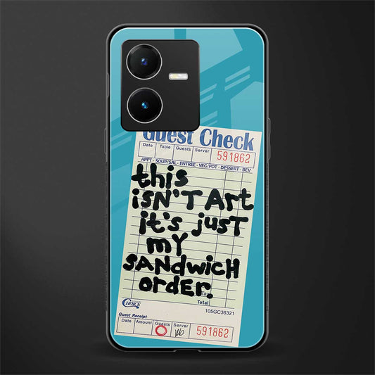 sandwich order back phone cover | glass case for vivo y22