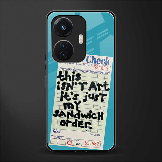 sandwich order back phone cover | glass case for vivo t1 44w 4g