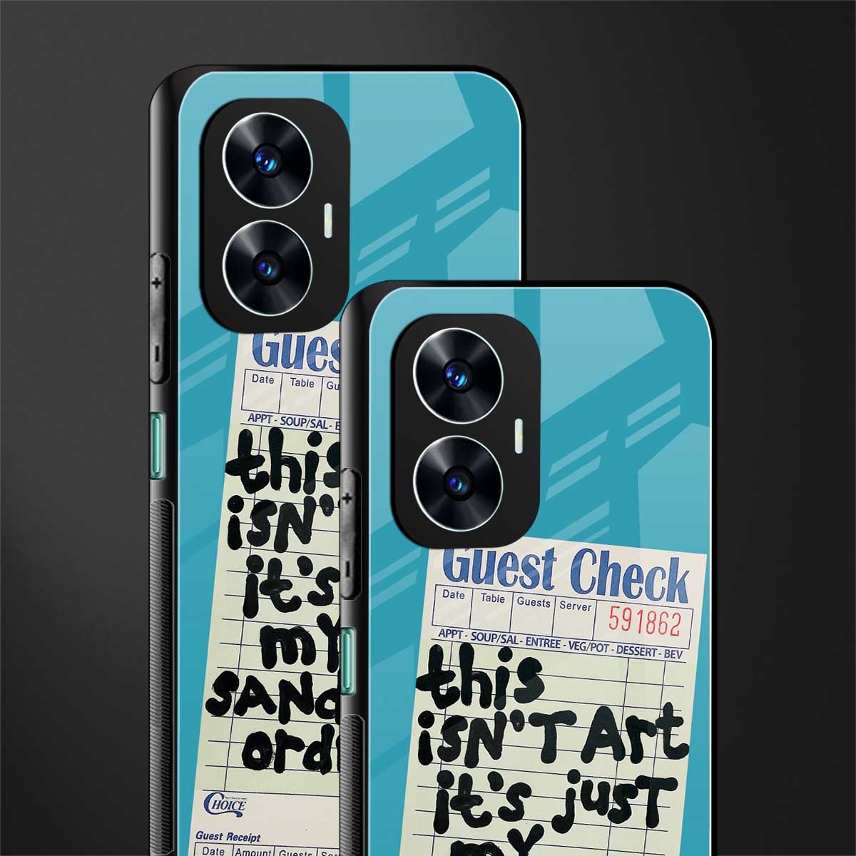 sandwich order back phone cover | glass case for realme c55