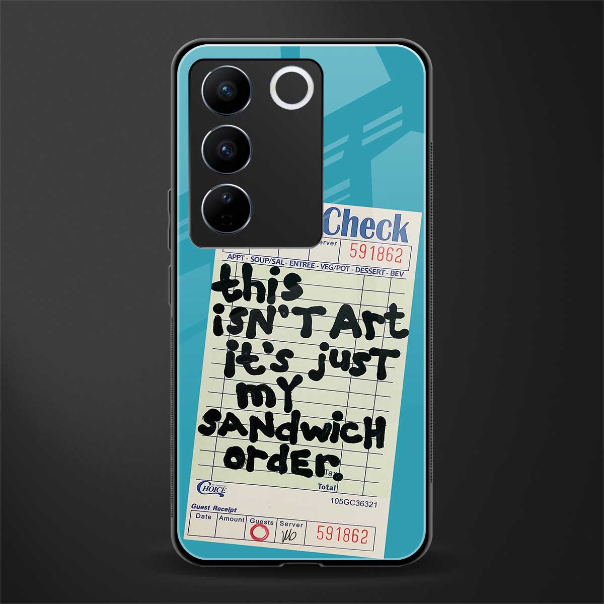 sandwich order back phone cover | glass case for vivo v27 pro 5g