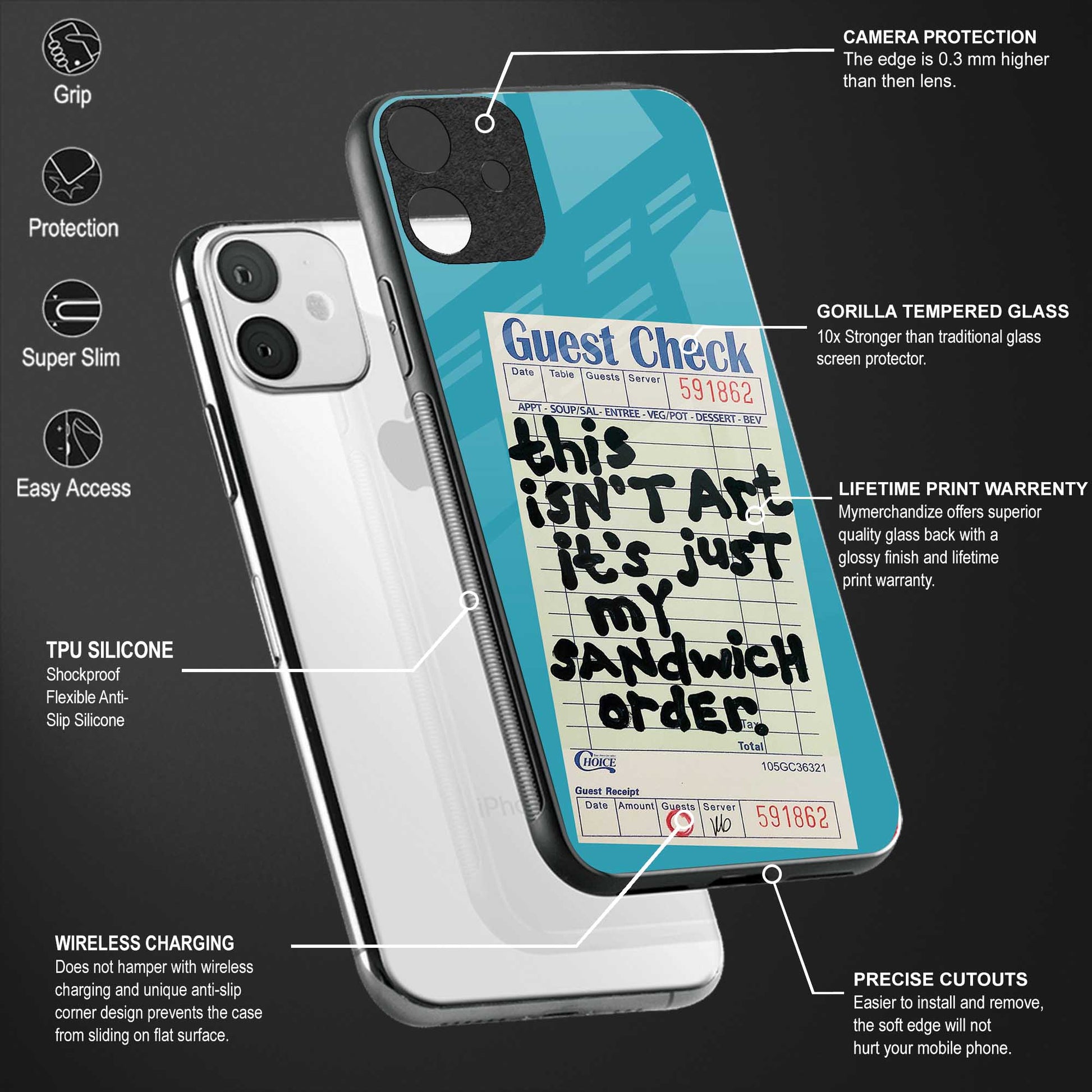 sandwich order back phone cover | glass case for oppo f21 pro 5g