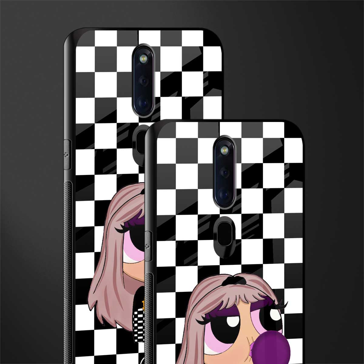 sassy chic powerpuff girls glass case for oppo f11 pro image-2