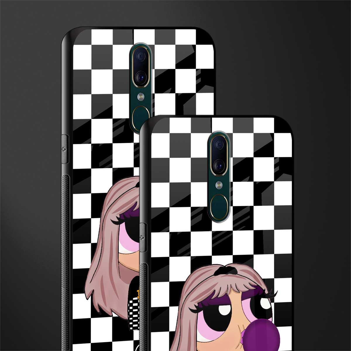 sassy chic powerpuff girls glass case for oppo a9 image-2