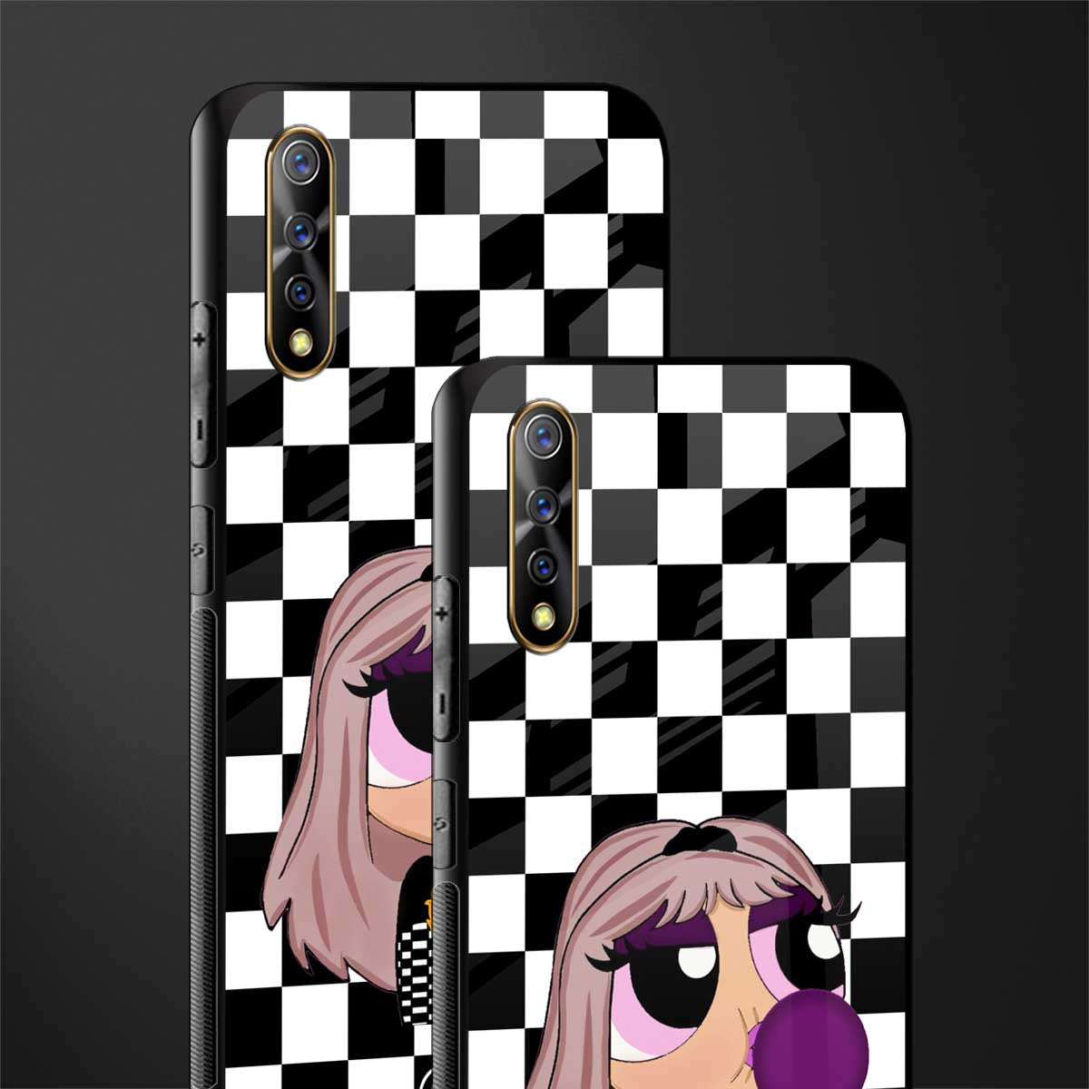 sassy chic powerpuff girls glass case for vivo z1x image-2