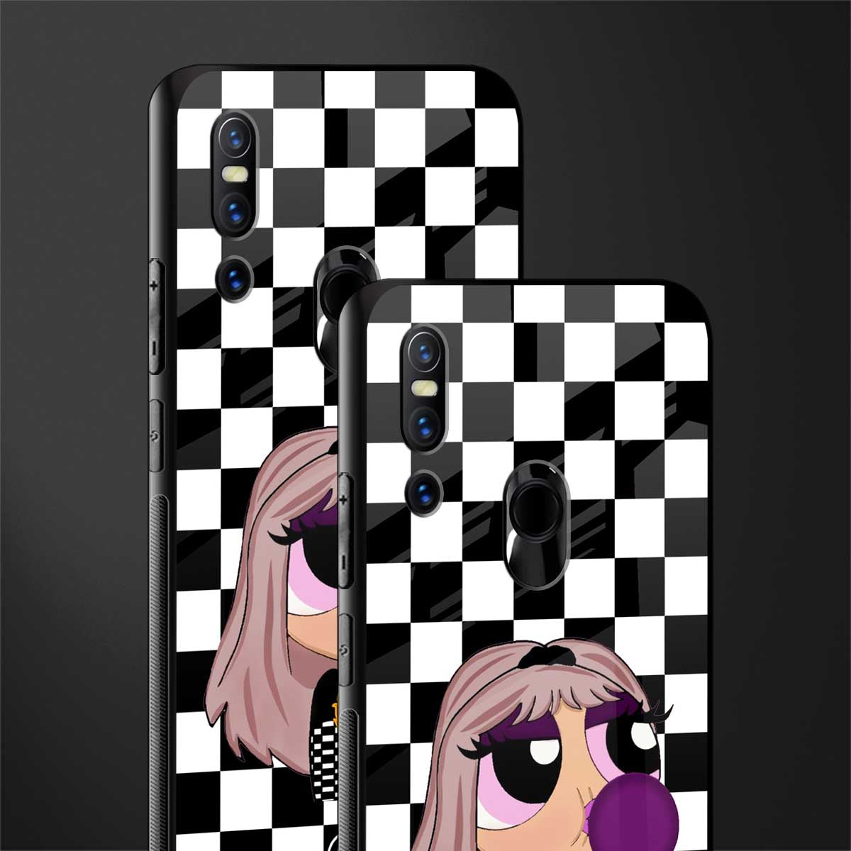 sassy chic powerpuff girls glass case for vivo v15 image-2