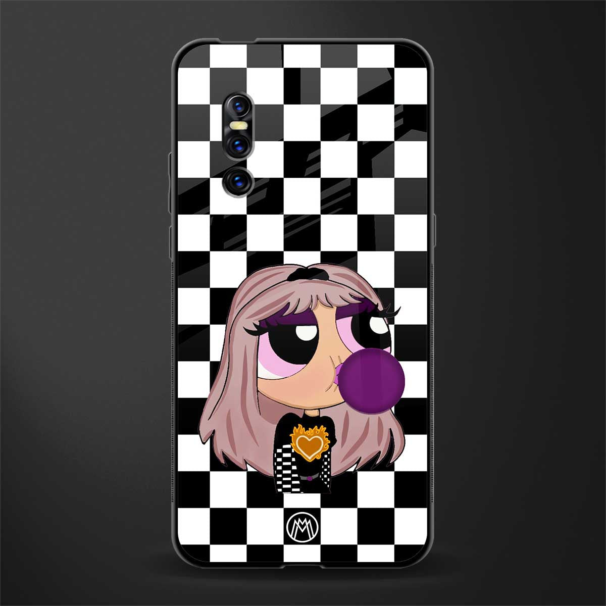 sassy chic powerpuff girls glass case for vivo v15 pro image
