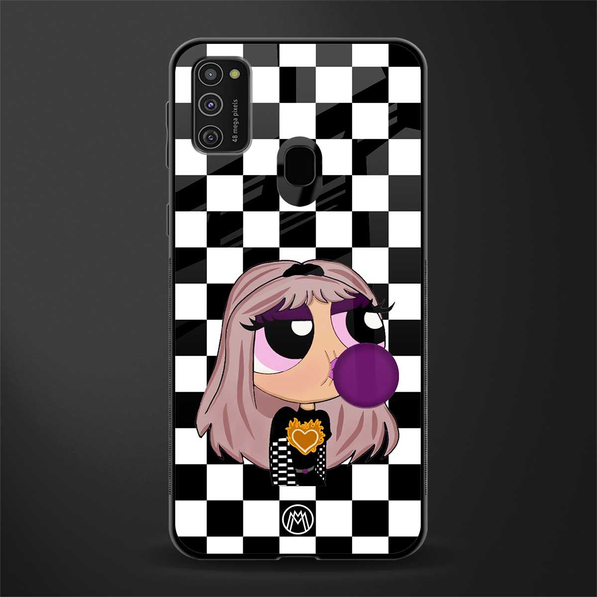 sassy chic powerpuff girls glass case for samsung galaxy m21 image