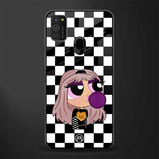 sassy chic powerpuff girls glass case for samsung galaxy m21 image