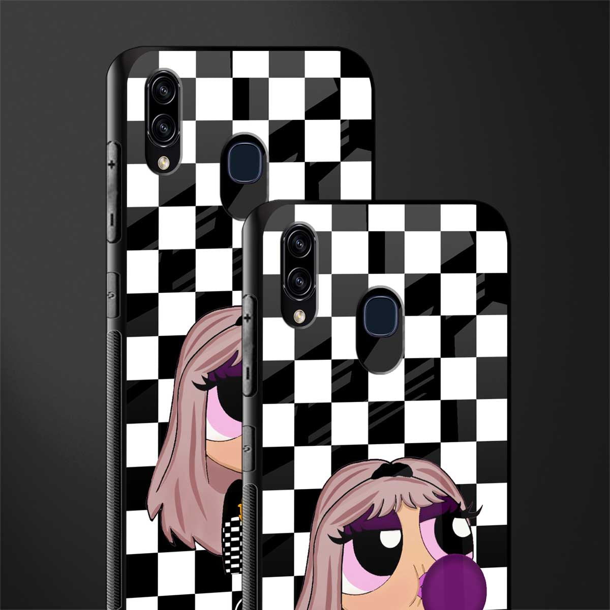 sassy chic powerpuff girls glass case for samsung galaxy m10s image-2