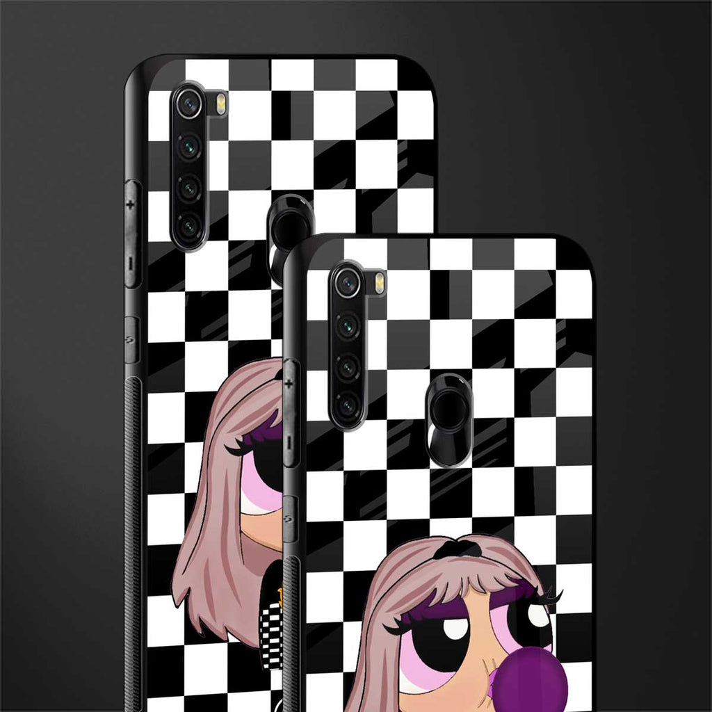 sassy chic powerpuff girls glass case for redmi note 8 image-2