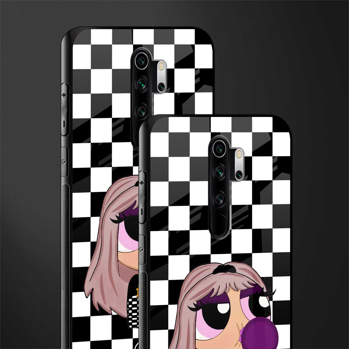 sassy chic powerpuff girls glass case for redmi note 8 pro image-2