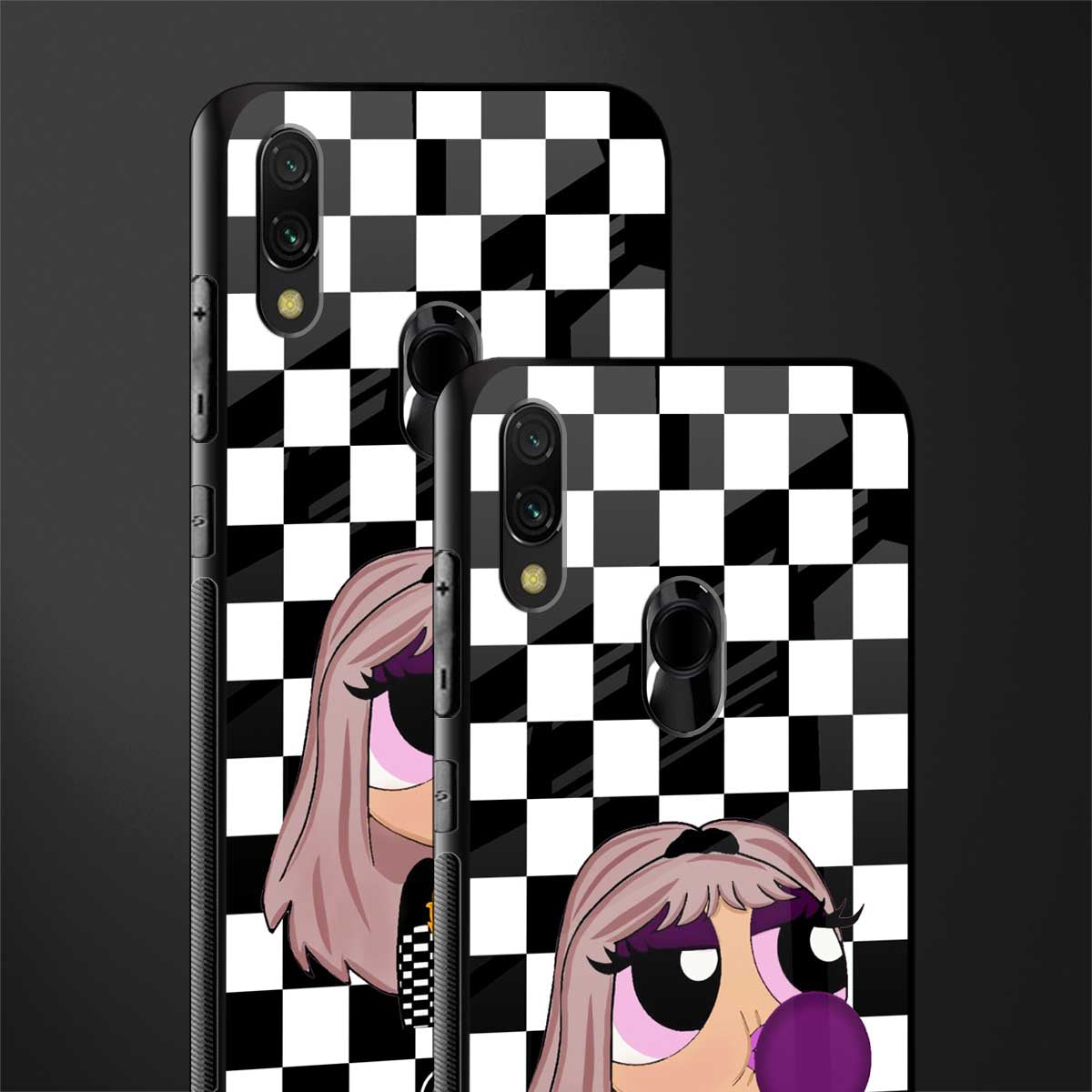 sassy chic powerpuff girls glass case for redmi y3 image-2
