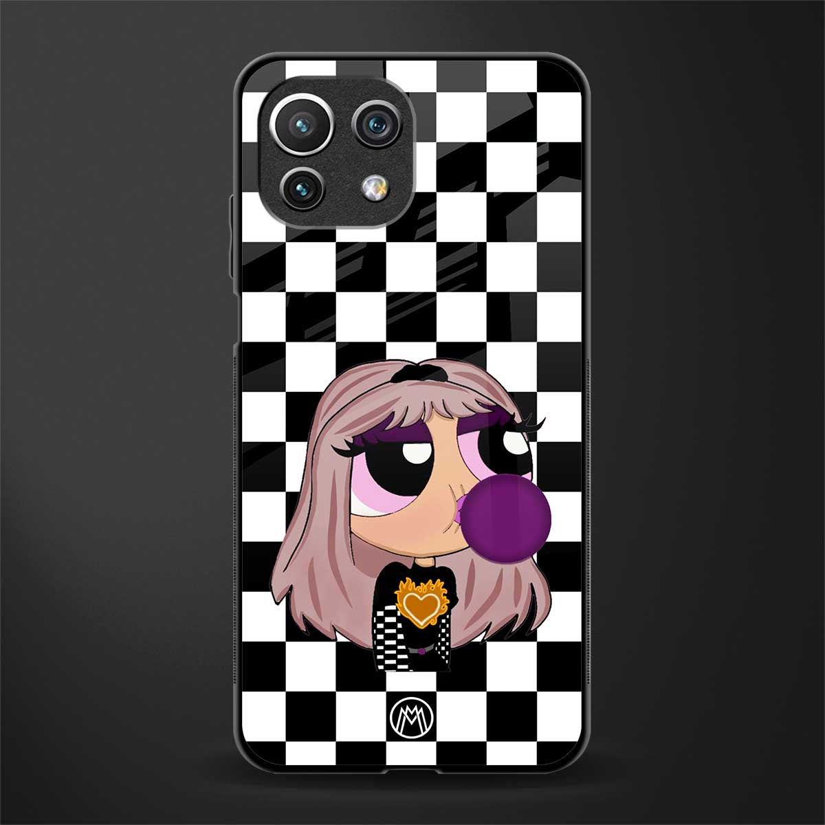 sassy chic powerpuff girls glass case for mi 11 lite image