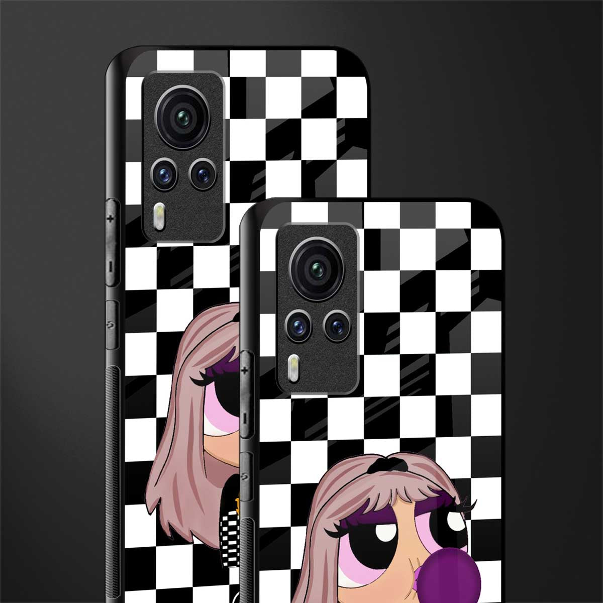 sassy chic powerpuff girls glass case for vivo x60 pro image-2