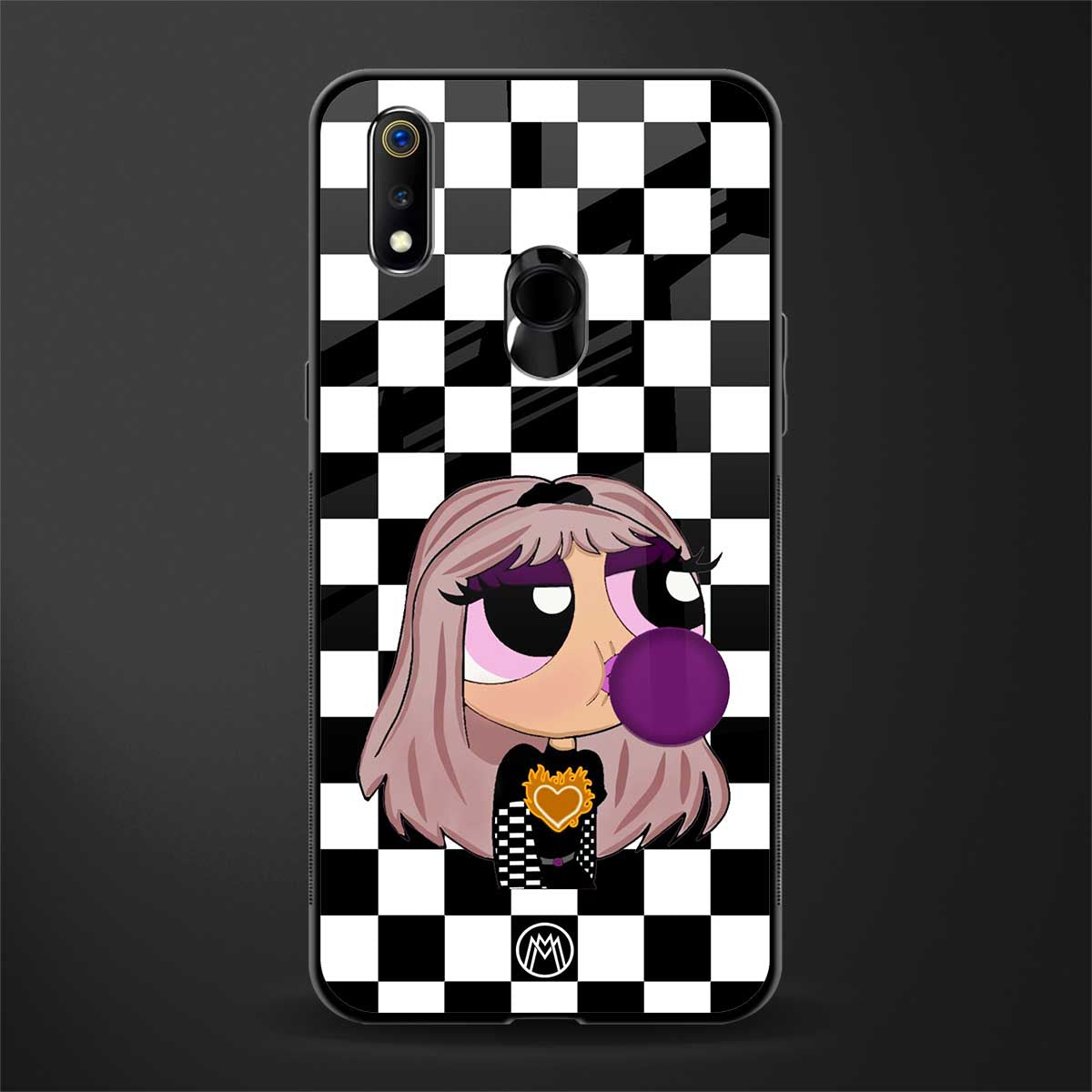 sassy chic powerpuff girls glass case for realme 3 pro image