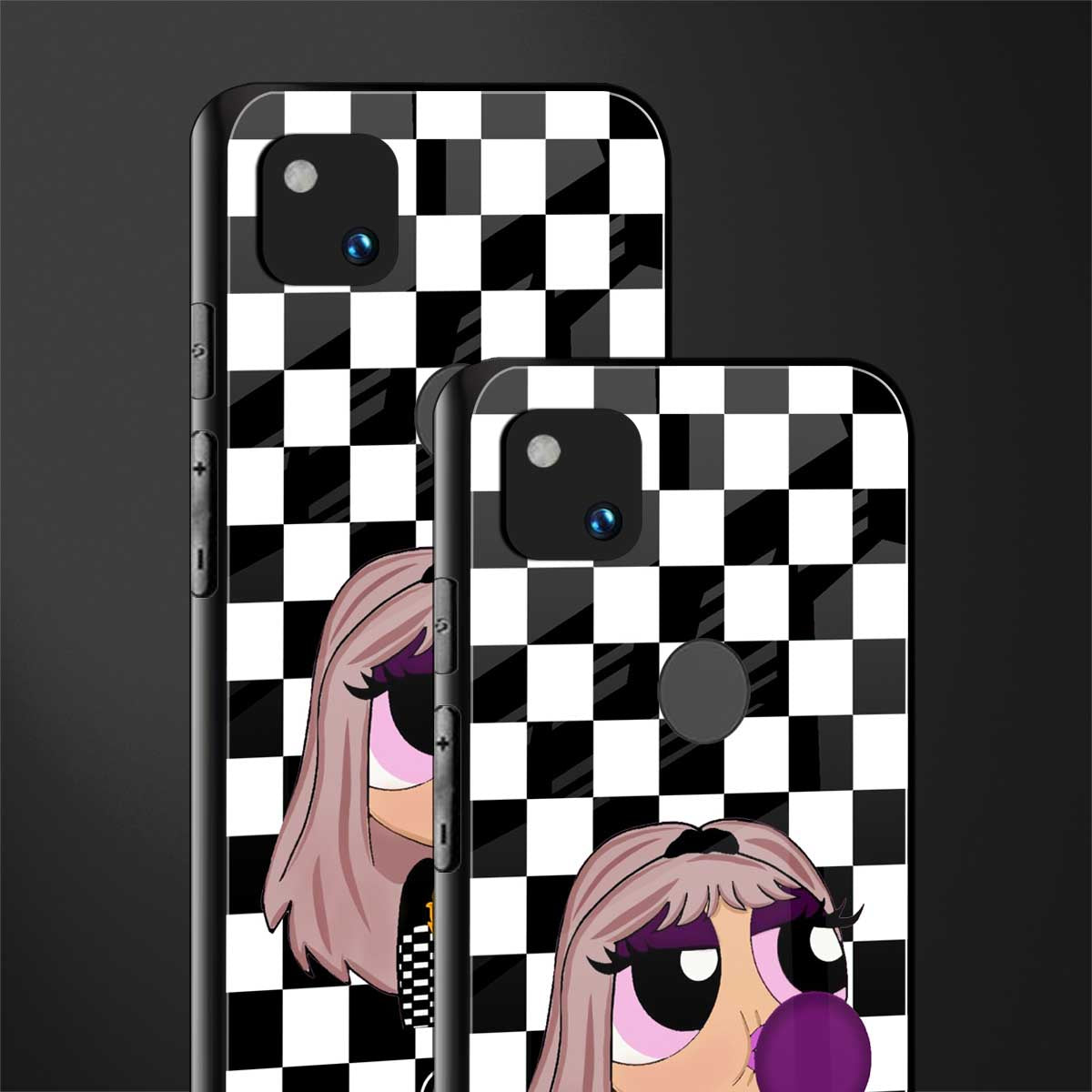 sassy chic powerpuff girls back phone cover | glass case for google pixel 4a 4g