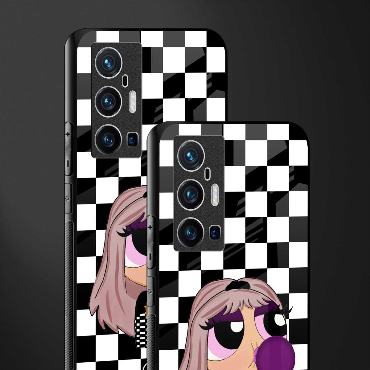 sassy chic powerpuff girls glass case for vivo x70 pro plus image-2