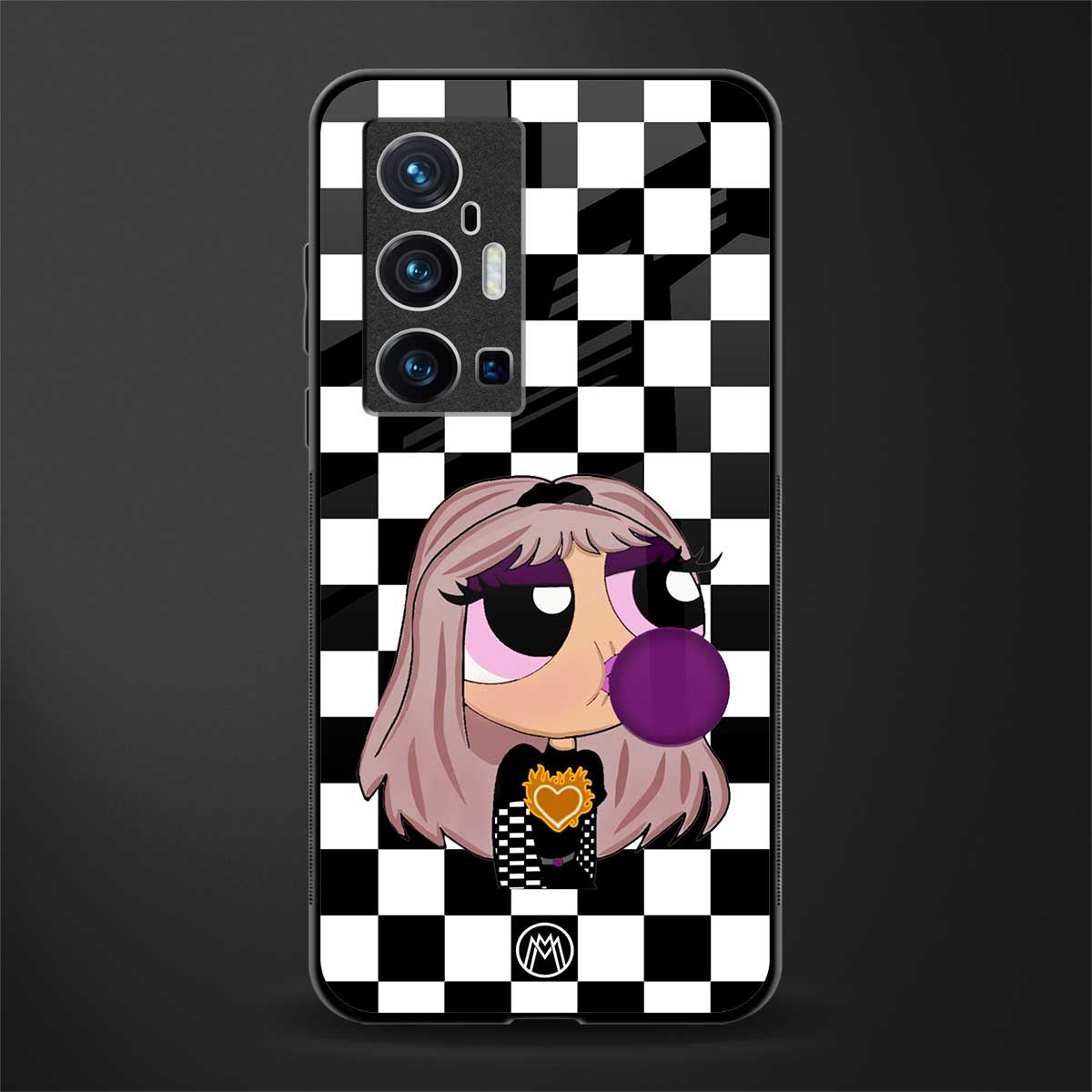 sassy chic powerpuff girls glass case for vivo x70 pro plus image