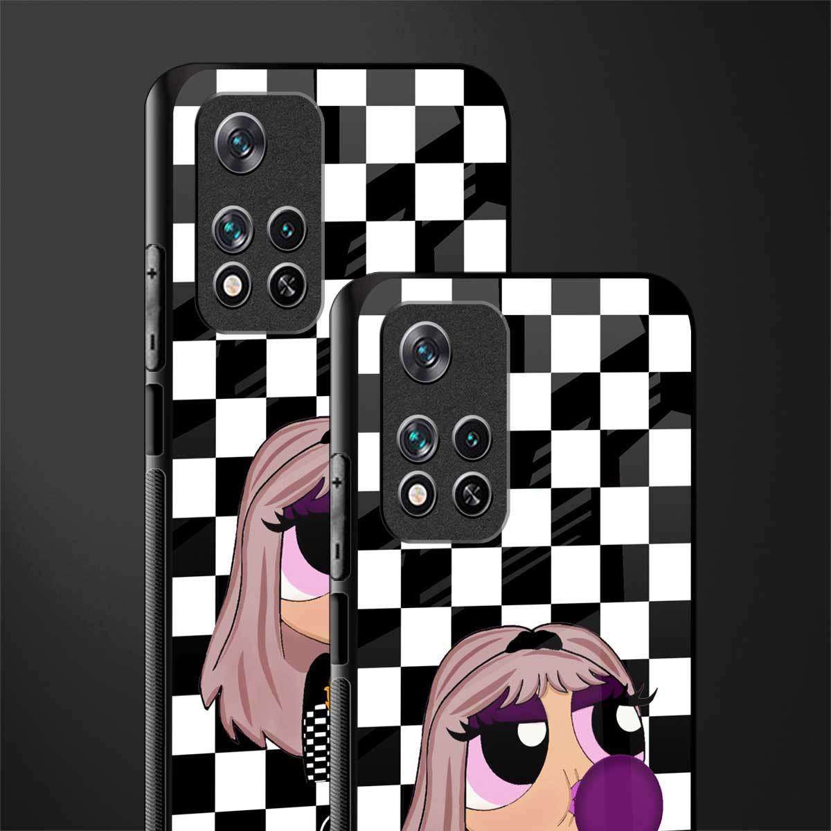sassy chic powerpuff girls glass case for poco m4 pro 5g image-2