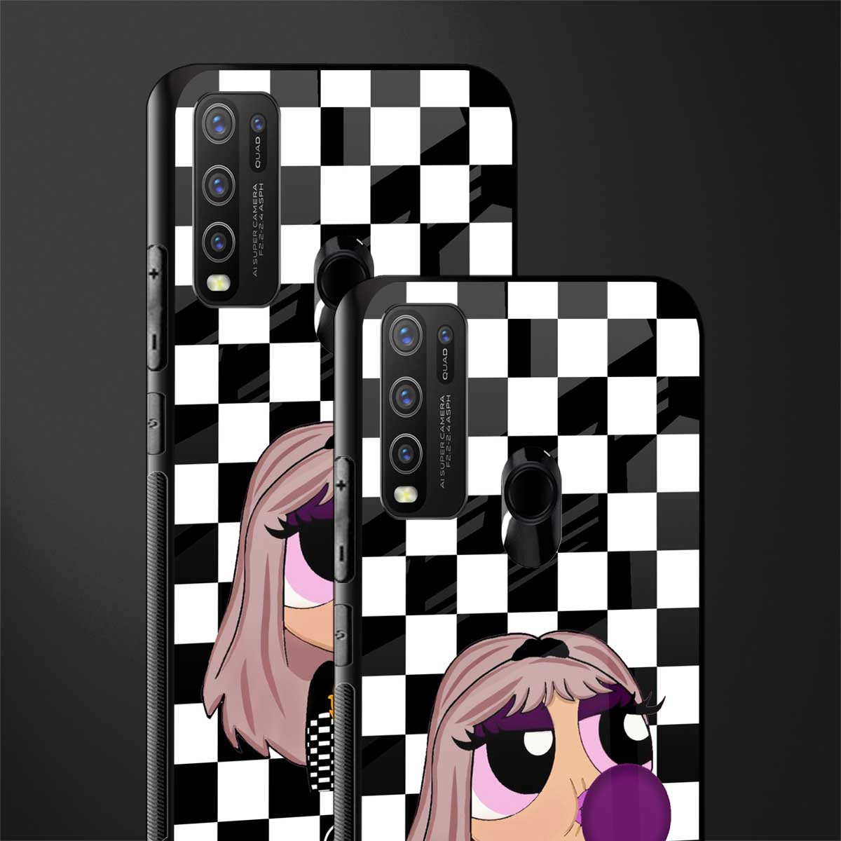sassy chic powerpuff girls glass case for vivo y30 image-2