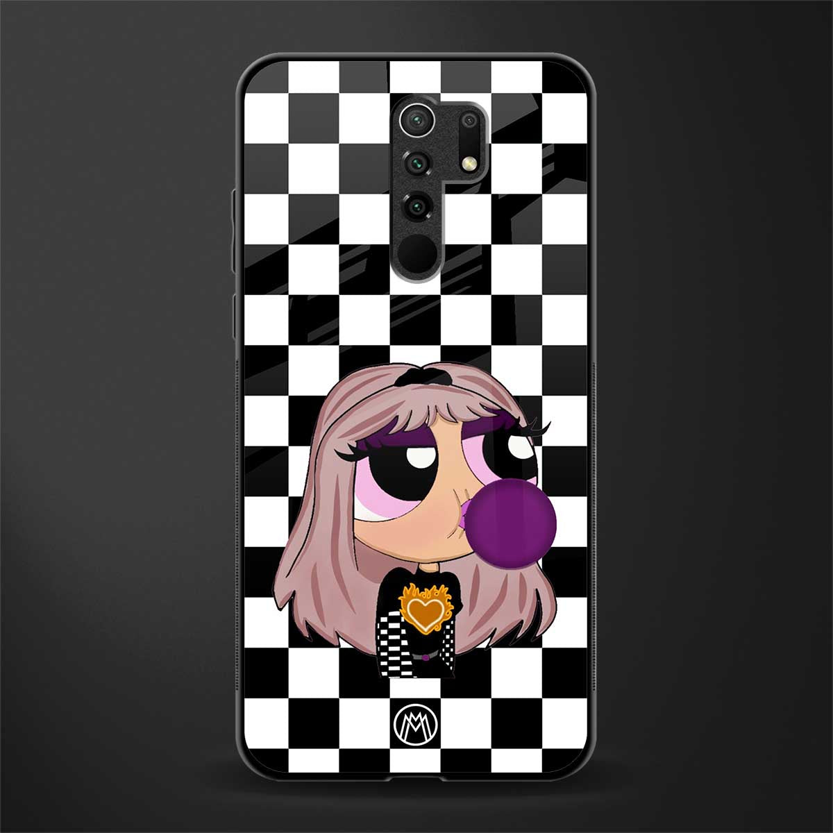 sassy chic powerpuff girls glass case for redmi 9 prime image