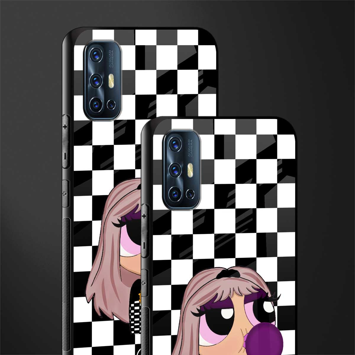 sassy chic powerpuff girls glass case for vivo v17 image-2