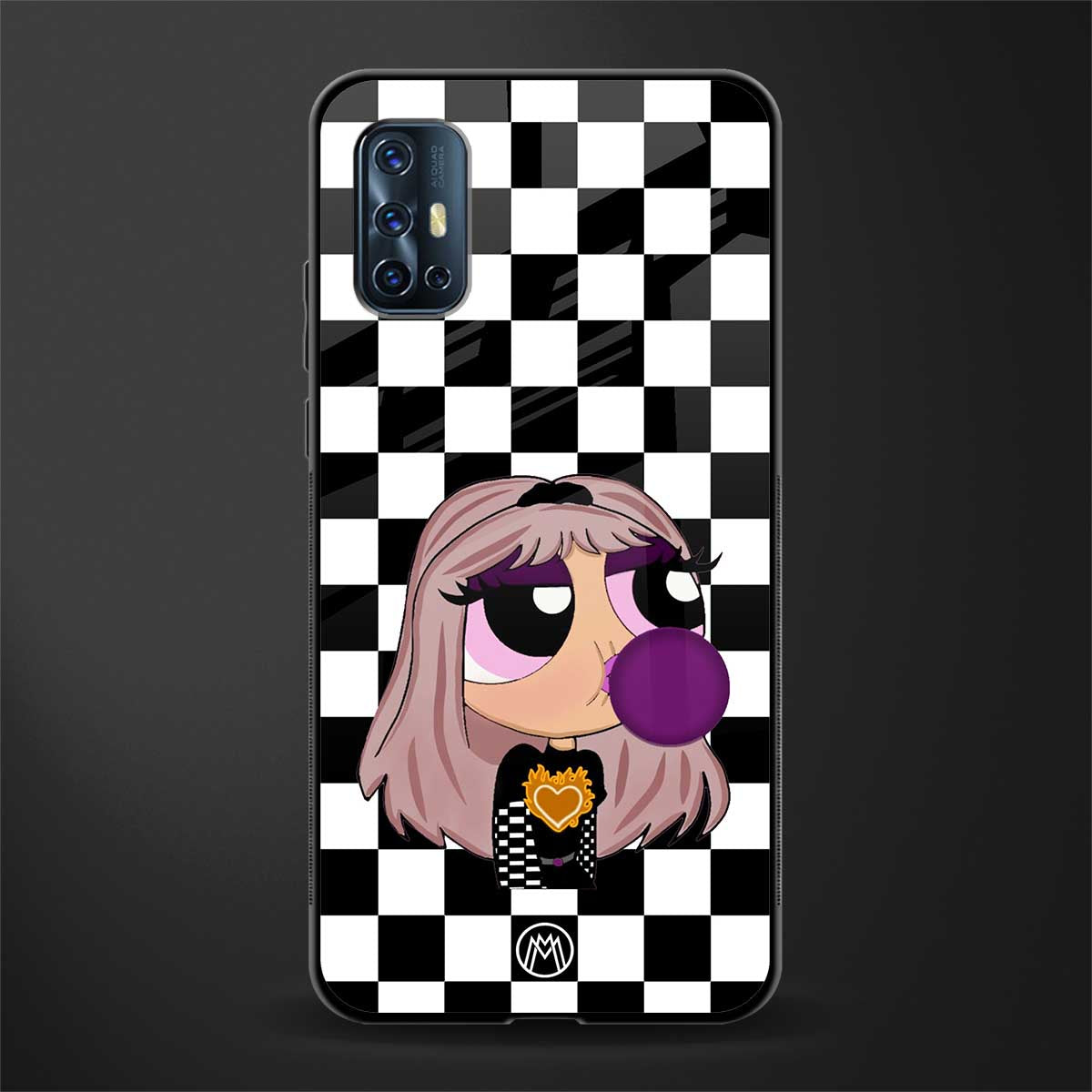 sassy chic powerpuff girls glass case for vivo v17 image