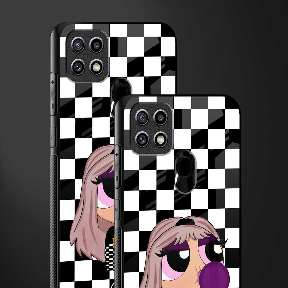 sassy chic powerpuff girls glass case for oppo a15 image-2